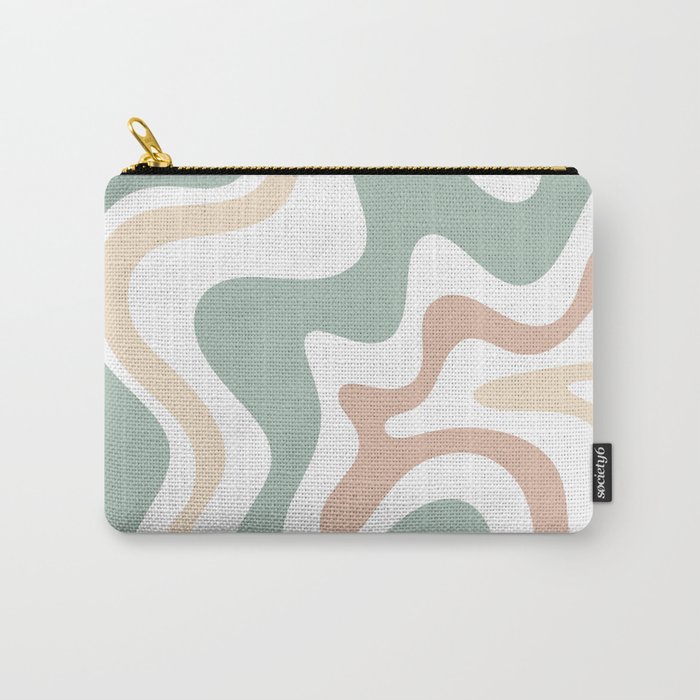 Liquid Swirl Abstract Pattern in Celadon Sage Carry-All Pouch