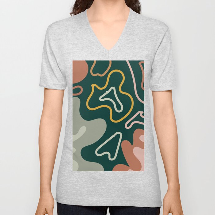 9 Abstract Shapes  220227 Valourine Digital Design V Neck T Shirt