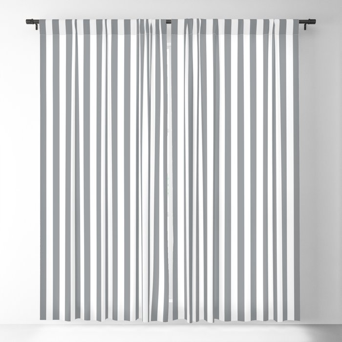 Steely Gray - vertical stripes Blackout Curtain