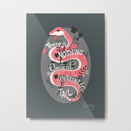 There is nothing as eloquent as a rattlesnake's tail, inspirational quote Metal Print | Wisdom, Hand Lettering, Snake, Nativeamerican, Inspirational, Drawing, Curated, Eloquent, Wise, Flowers 