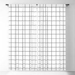 Grid Pattern Stripes Lines Black and White Minimalist Geometric Stripe Line Drawing Blackout Curtain