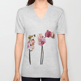 Fresh Flowers - Pink Phalaenopsis Orchids Art V Neck T Shirt