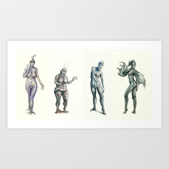 Elemental Creatures Art Print