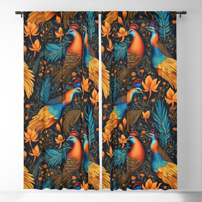 Fanciest Peacocks Blackout Curtain