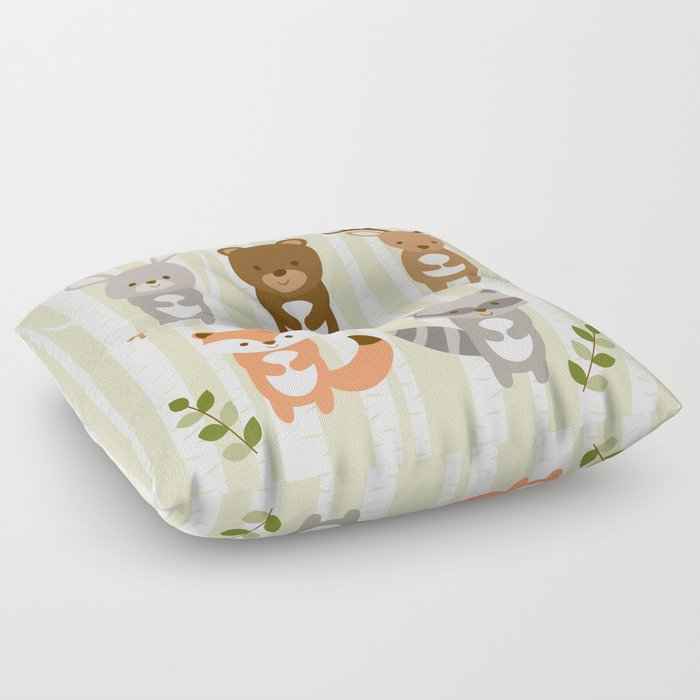 Cute Woodland Forest Animals Floor Pillow By Littleprintsparties