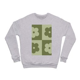 Green Flower Pattern Crewneck Sweatshirt