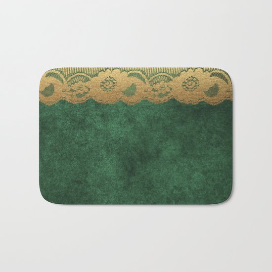 Green Lace Velvet 02 Bath Mat