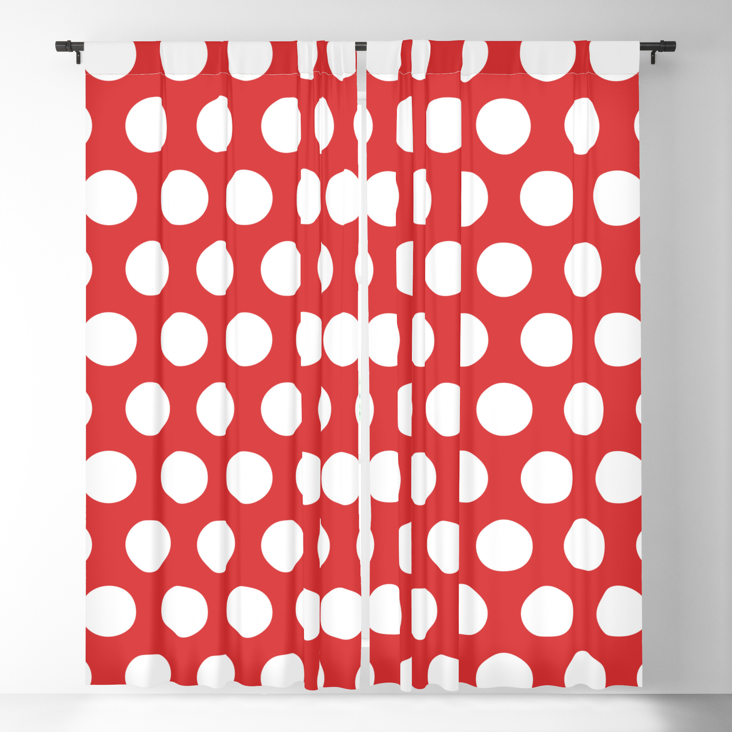 Red And White Polka Dots 772 Blackout Curtain By Tonymagner Society6