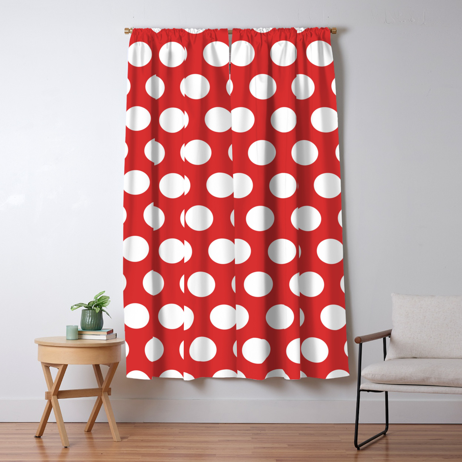 Red And White Polka Dots 772 Blackout Curtain By Tonymagner Society6