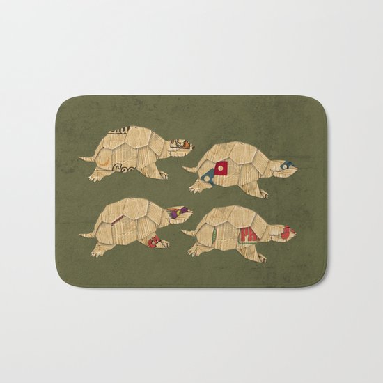 Heroes in a pizza box... Turtle Power! Bath Mat