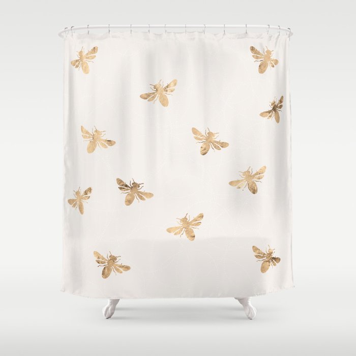 Busy Bees (Sand) Shower Curtain
