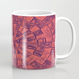 Red and black Circular Maze Mug