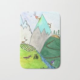 Live with You on Ice Badematte | Home, Hikeing, Ink, Nature, Camping, Watercolor, Painting, Love, Valentine, Outdoorlife 