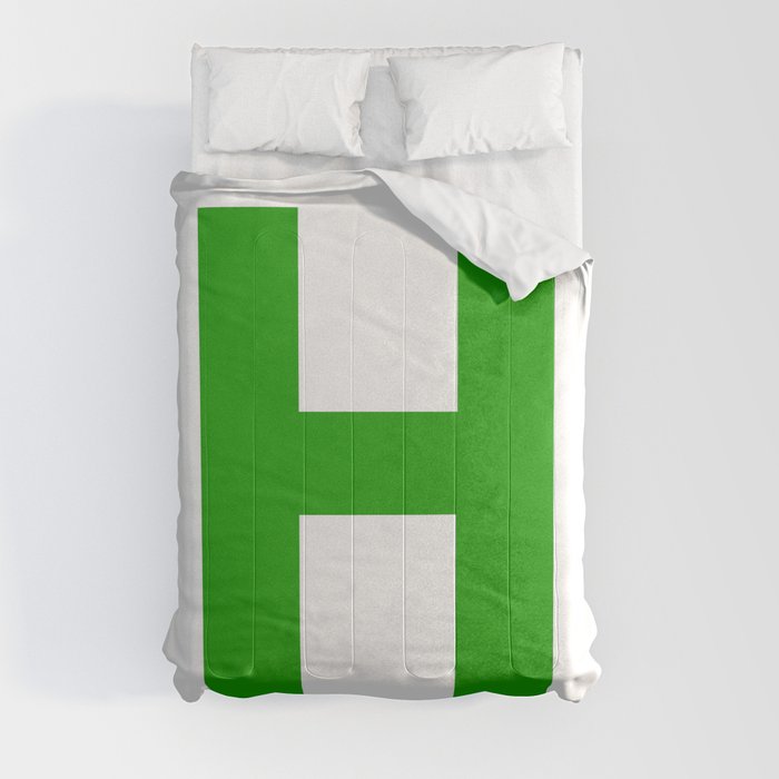Letter H (Green & White) Comforter