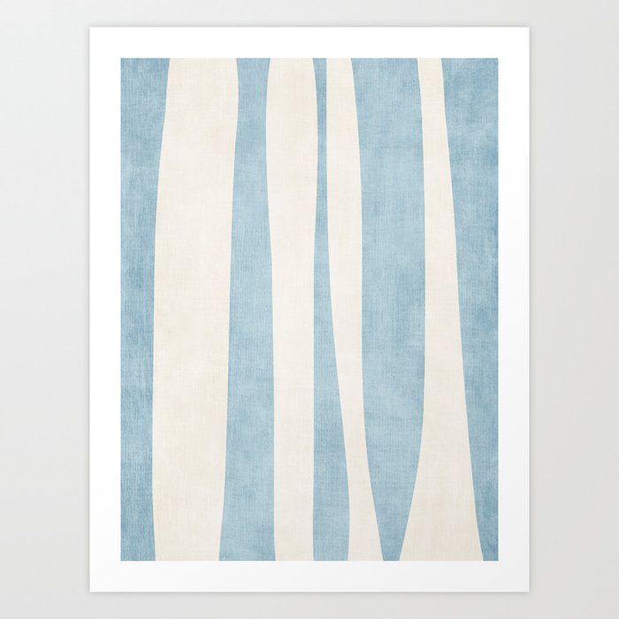 Minimalist Off-White Sky Blue Contemporary Design Art Print