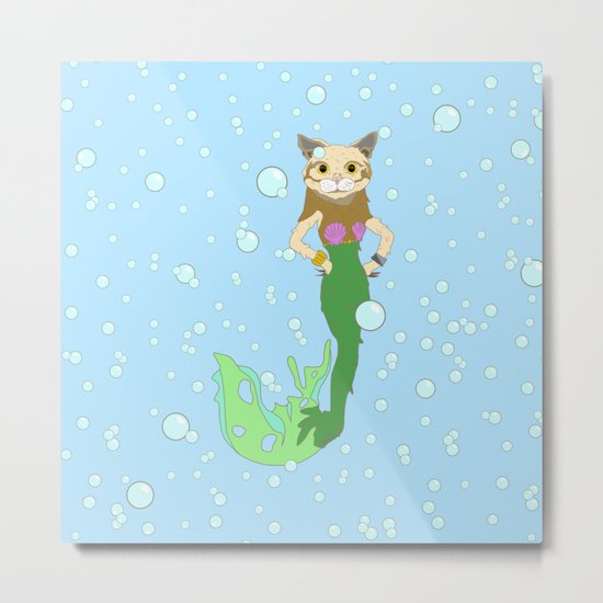 Mer-Cat Metal Print