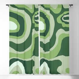 Sage Green Swirl Blobs  Blackout Curtain