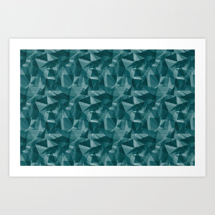 Abstract Geometrical Triangle Patterns 3 Benjamin Moore 2019 Trending Color Beau Green 2054 20 Art Print By Pipafineart