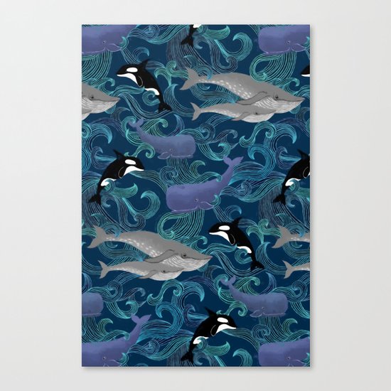 Beautiful Ocean Giants - teal Canvas Print