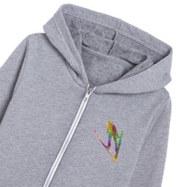 Watercolor ski jump 02 Kids Zip Hoodie