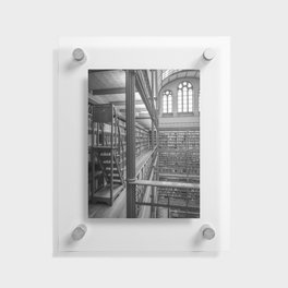 Black and white art library art print,  Rijksmuseum in Amsterdam - history architecture photography Floating Acrylic Print