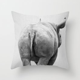 Rhino Tail - Black & White Throw Pillow