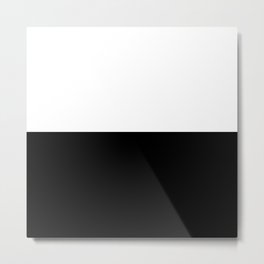 Abstract Black and White Horizon Color Block Metal Print