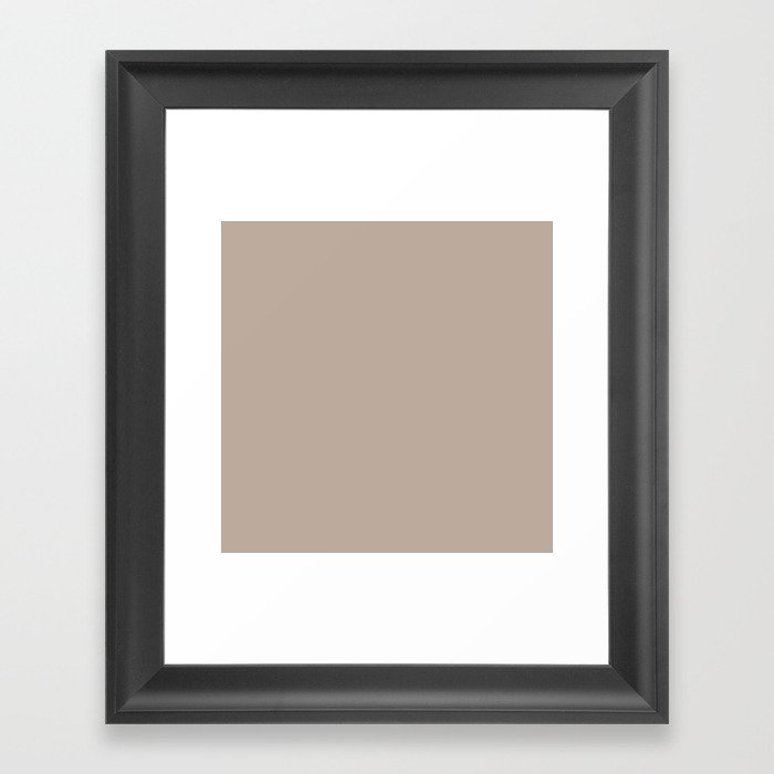 DOESKIN COLOR. Plain Taupe  Framed Art Print