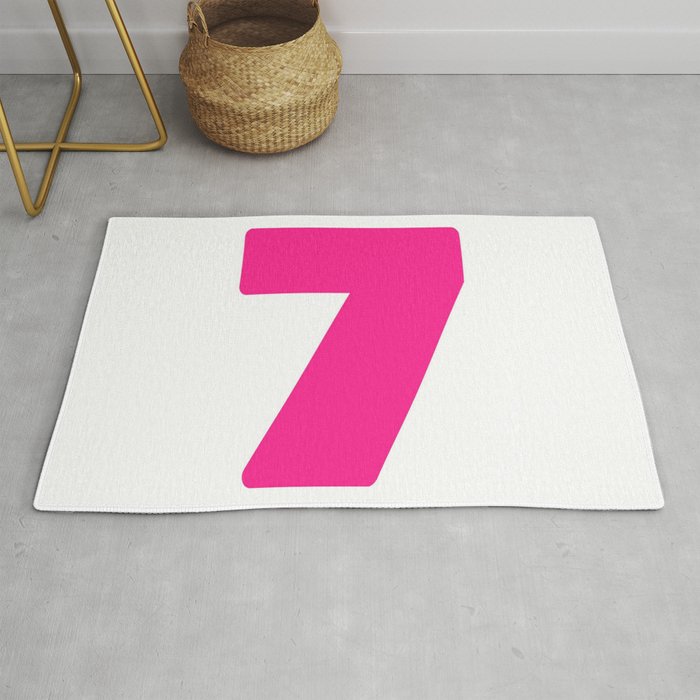 7 (Dark Pink & White Number) Rug