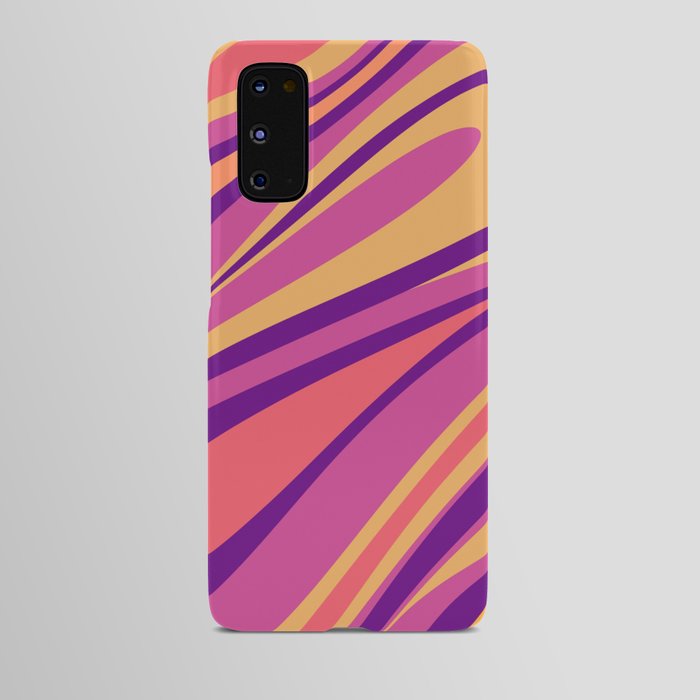 Fluid Vibes Retro Aesthetic Swirl Abstract Mustard Magenta Purple Orange Android Case