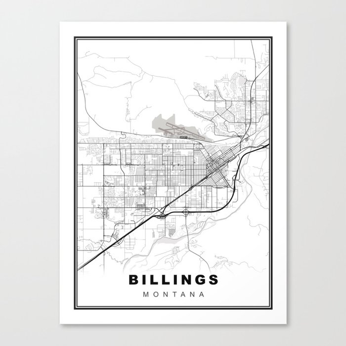Billings Map Canvas Print