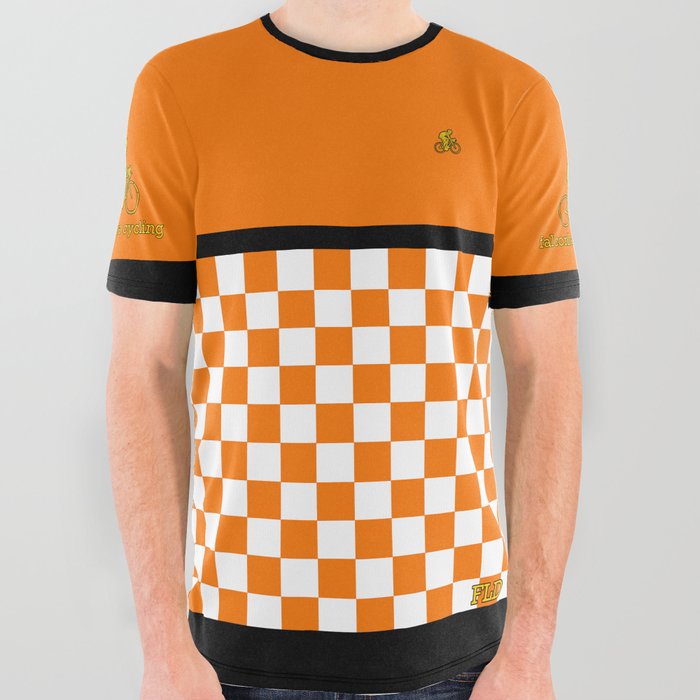 FLD Cycling Orange V2 All Over Graphic Tee