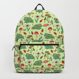 Green Mystic Mushroom Frog of Peace Backpack
