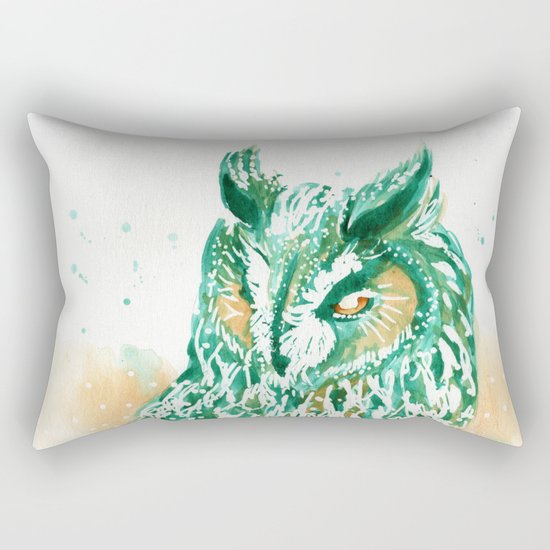 green owl Rectangular Pillow