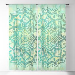 Summer mandala Sheer Curtain