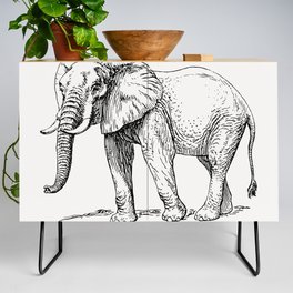 Elephant Illustration Credenza