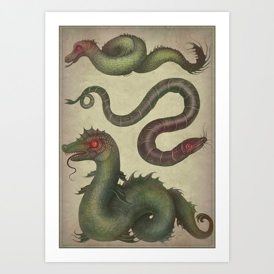 Sea Serpents Art Print