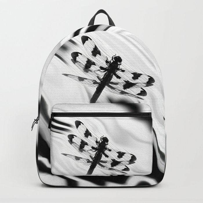 Dragonfly Shadows Black and White Photography Backpack