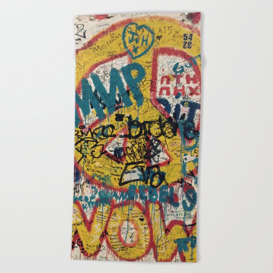 the Berlin wall Beach Towel