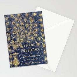 Pride and Prejudice by Jane Austen Vintage Peacock Book Cover Stationery Card