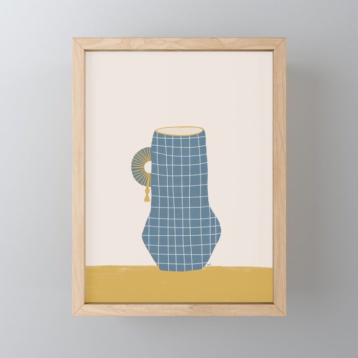 Blue Vase Framed Mini Art Print