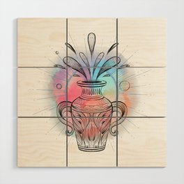 Zodiac Aquarius Wood Wall Art