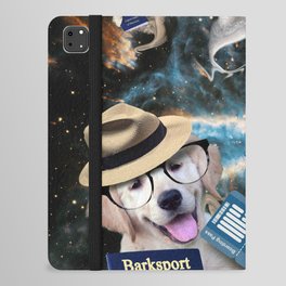 Space Galaxy Cats Dogs Tourist Cat Dog Funny iPad Folio Case