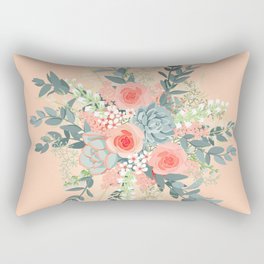 Peach floral Rectangular Pillow