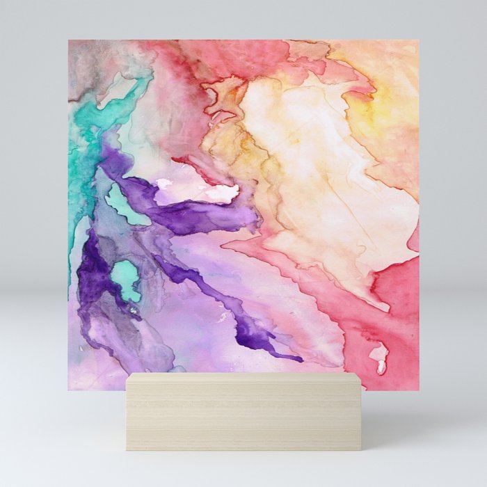 Color My World Watercolor Abstract Painting Mini Art Print By