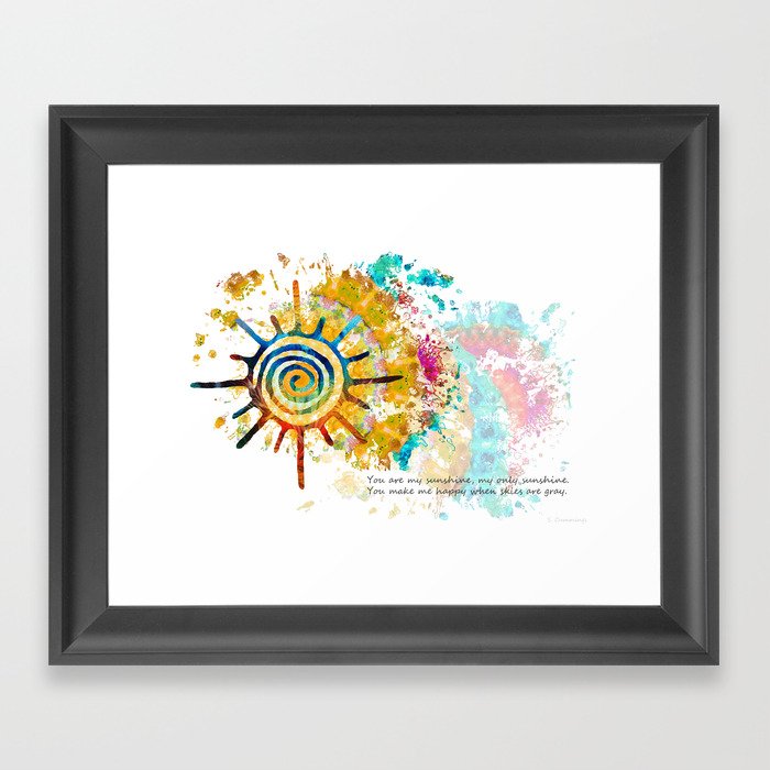 My Sunshine Romantic Sun Symbol Art Framed Art Print