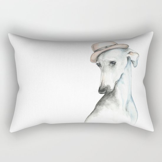 Bowler hat greyhound_ Illustrious dogs. Rectangular Pillow