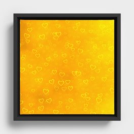 Yellow Hearts Framed Canvas