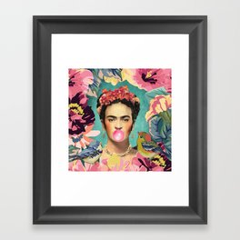 Frida Kahlo Bubble Gum Framed Art Print