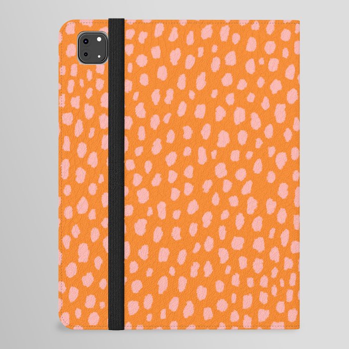 Pink and Orange Polka Dot Spots Pattern (pink/orange) iPad Folio Case